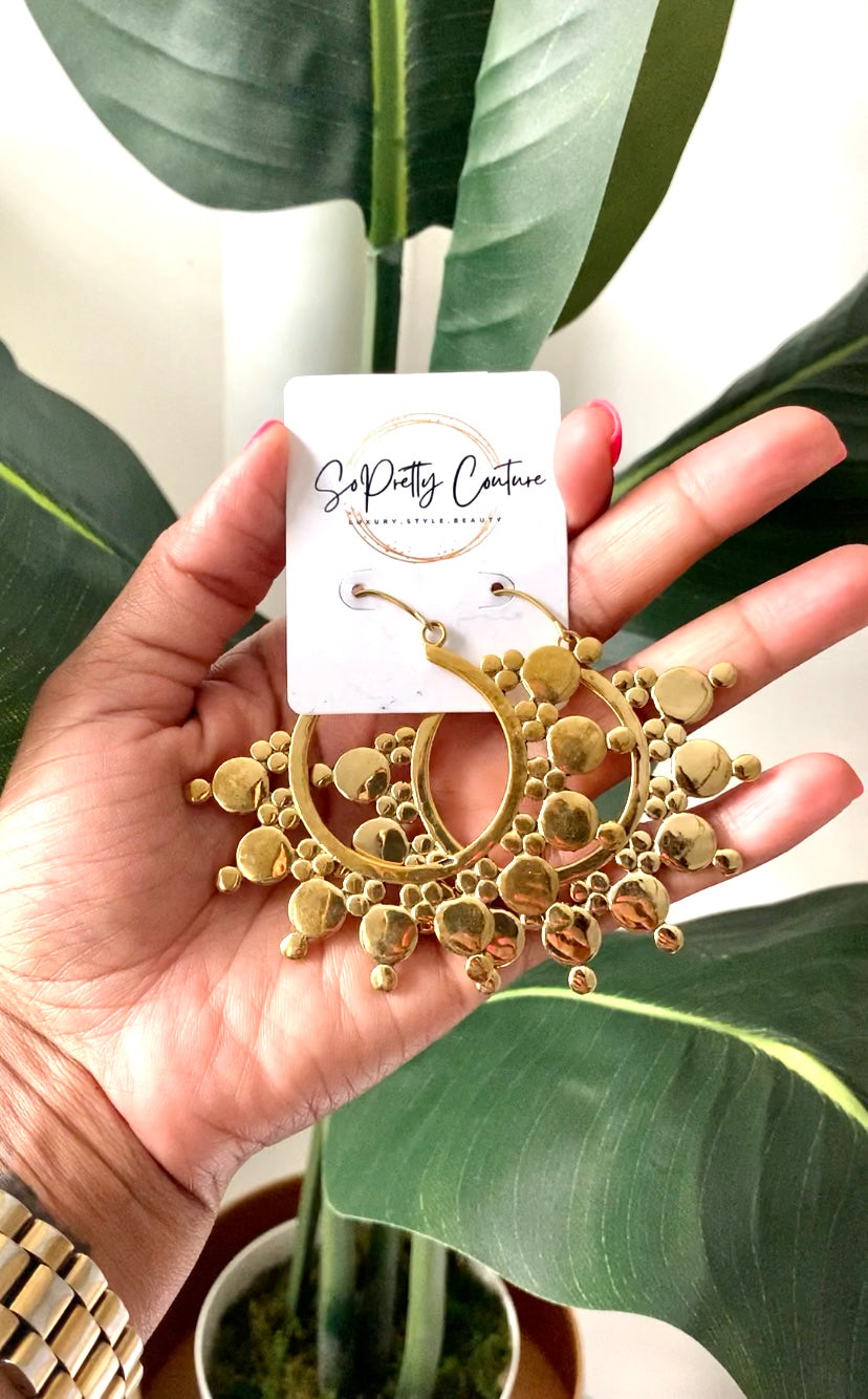 Brass moon hoop